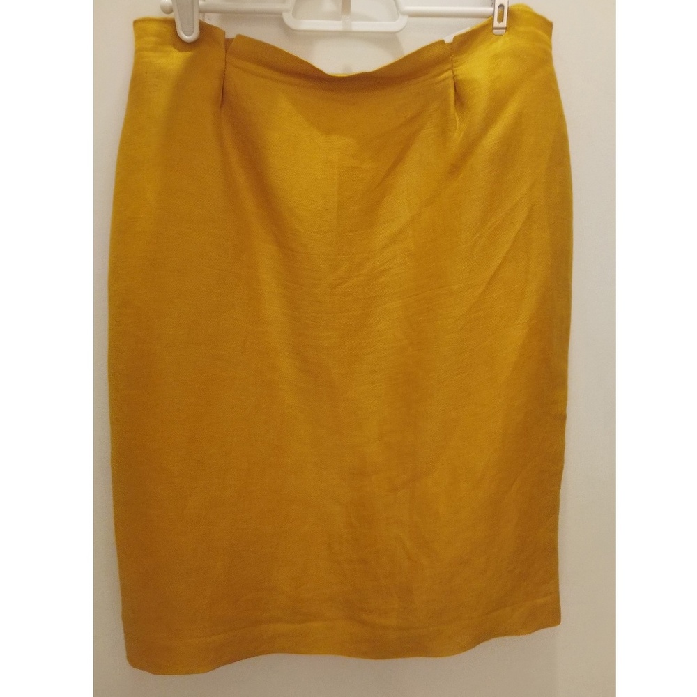 SOLD Barney's CO OP Silk Linen Yellow Gold Skirt